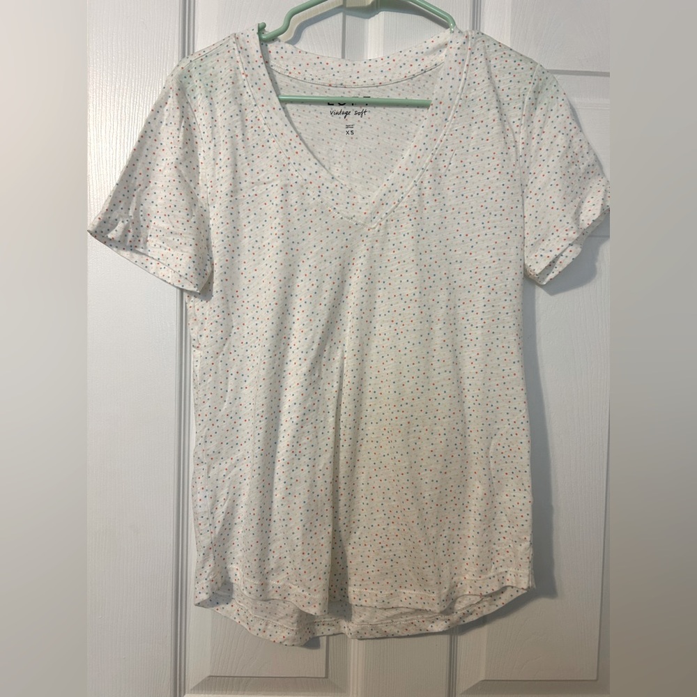 Loft Vintage Soft women’s short sleeve tee XS polka dots